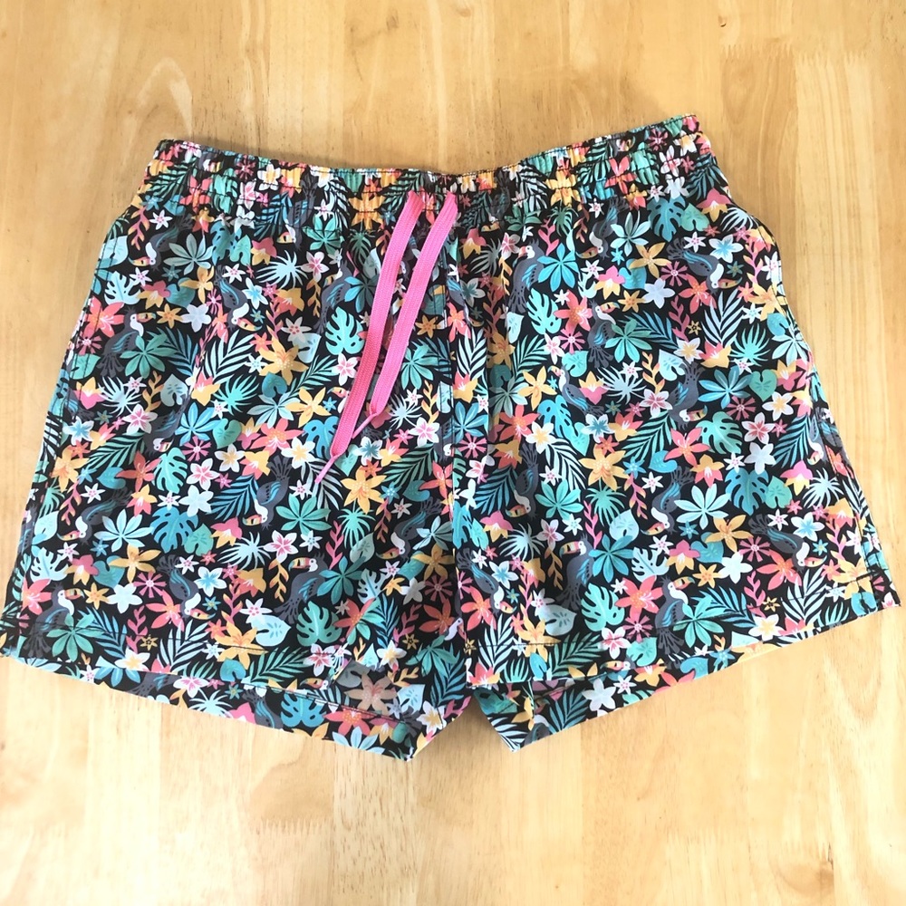 4” Tropical Print Chubbies Swim Trunks